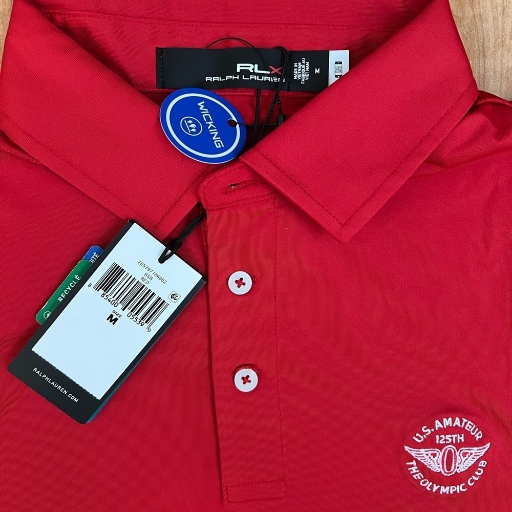 NWT 🇺🇸 Ralph Lauren RLX US Amateur 2025 SF Olympic Club Red Polo Shirt sz Medium